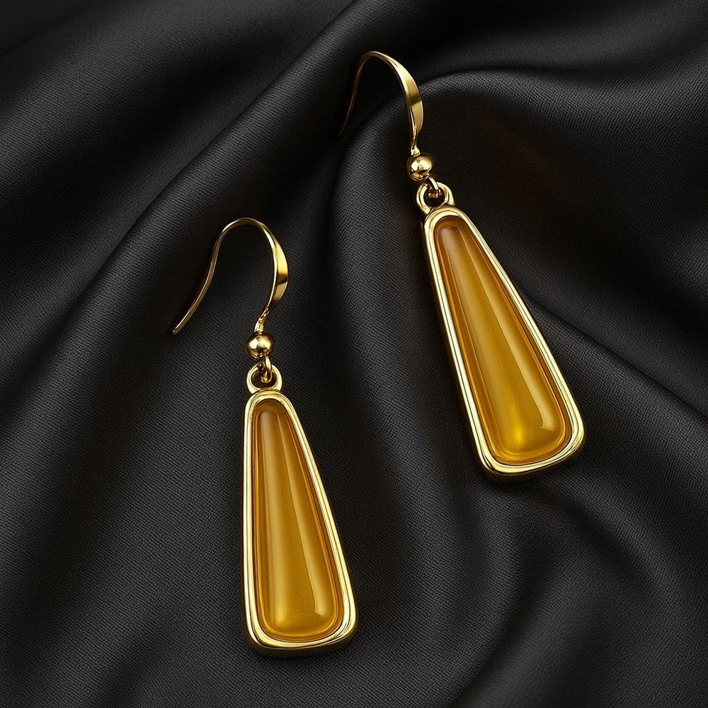 Gold & Yellow Teardrop Earrings – Hypoallergenic Lightweight Women’s Jewelry
